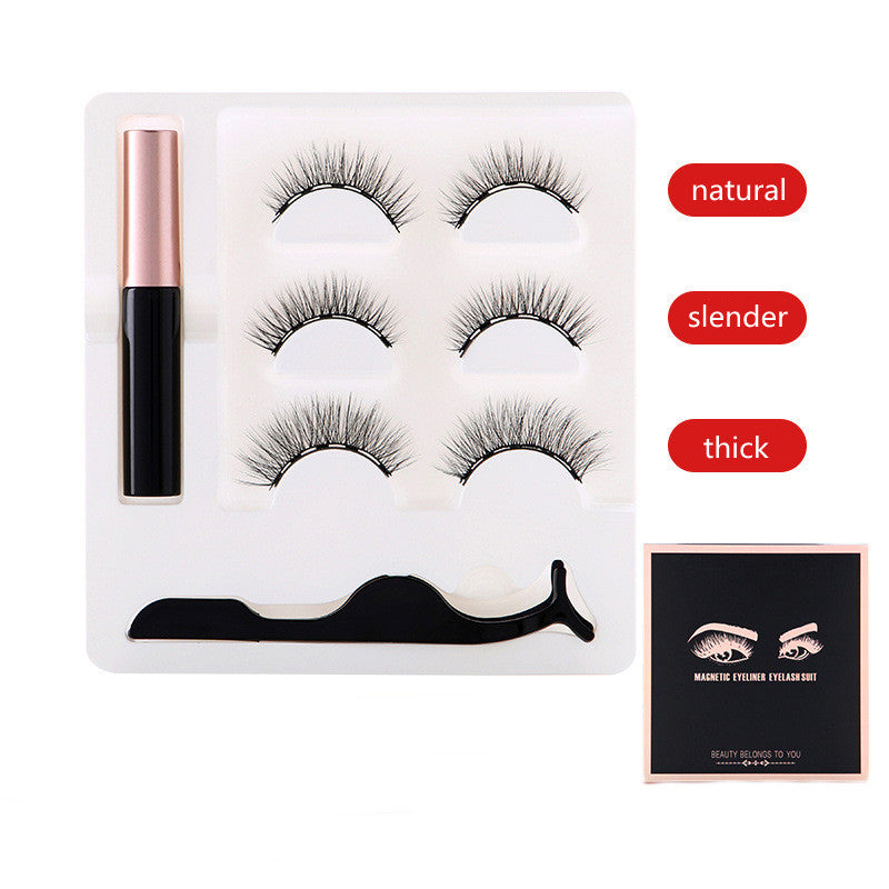 Magnetic Eyelash Set with Eyeliner and Tweezers - Natural, Thick, Slender Variants