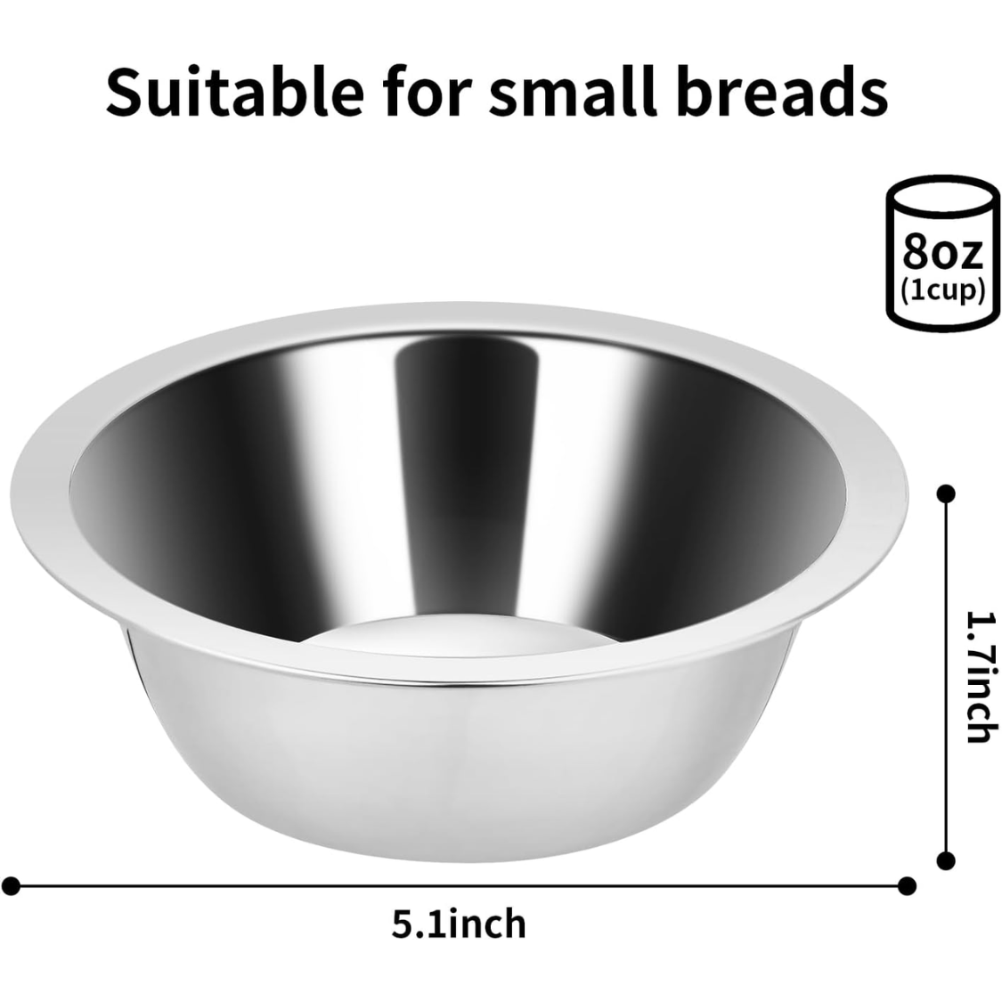 2PCS 8oz Stainless Steel Hanging Pet Water Bowls for Kennels and Cages