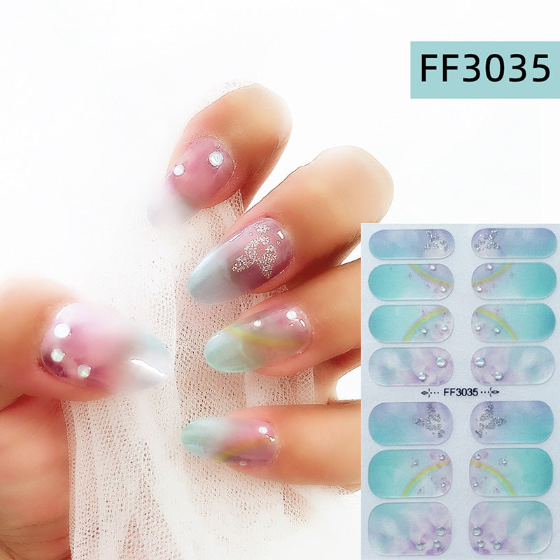3D Nail Art Crystal Nail Polish Film Full Paste Non-Toxic Durable Stickers