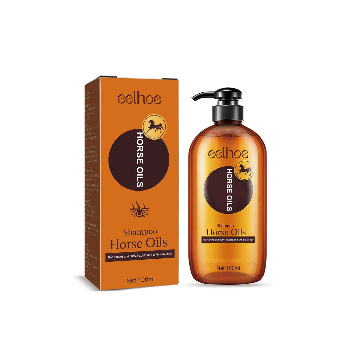 Horse Oil Shampoo Deep Cleansing Scalp Dandruff Control Fluffy