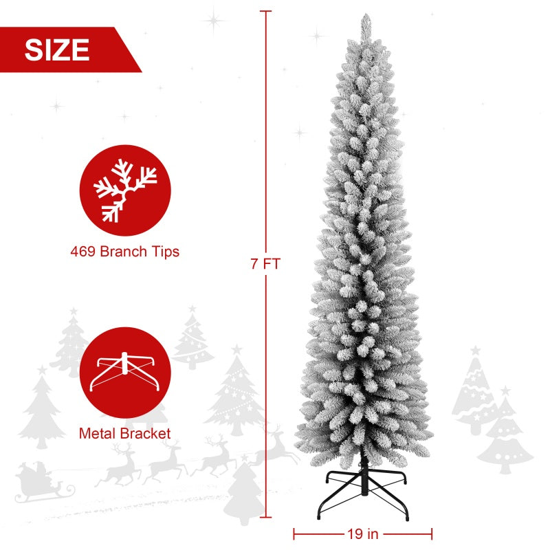 PVC Flocked Christmas Tree - Multiple Heights Available