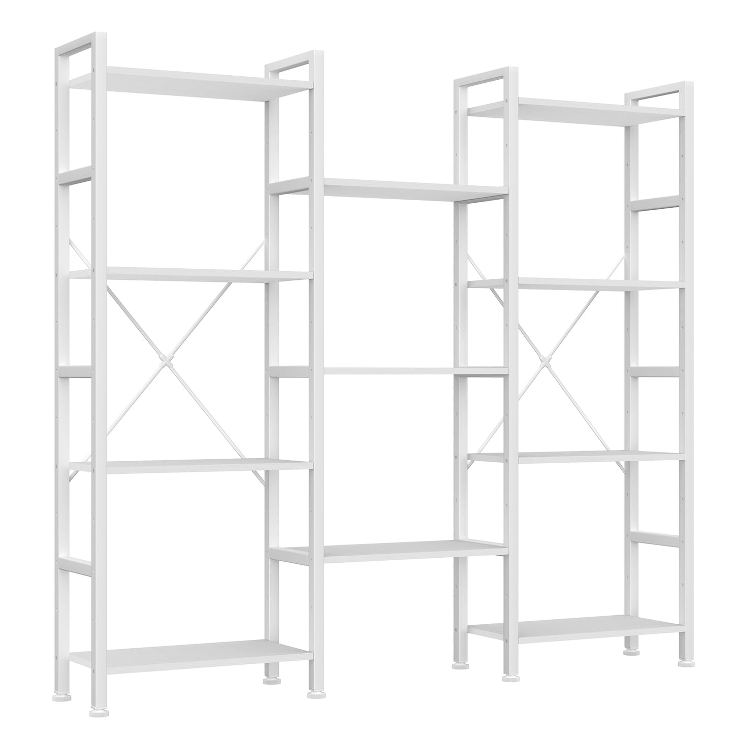 Adjustable Wide Bookshelf with Industrial Design - Multiple Colors