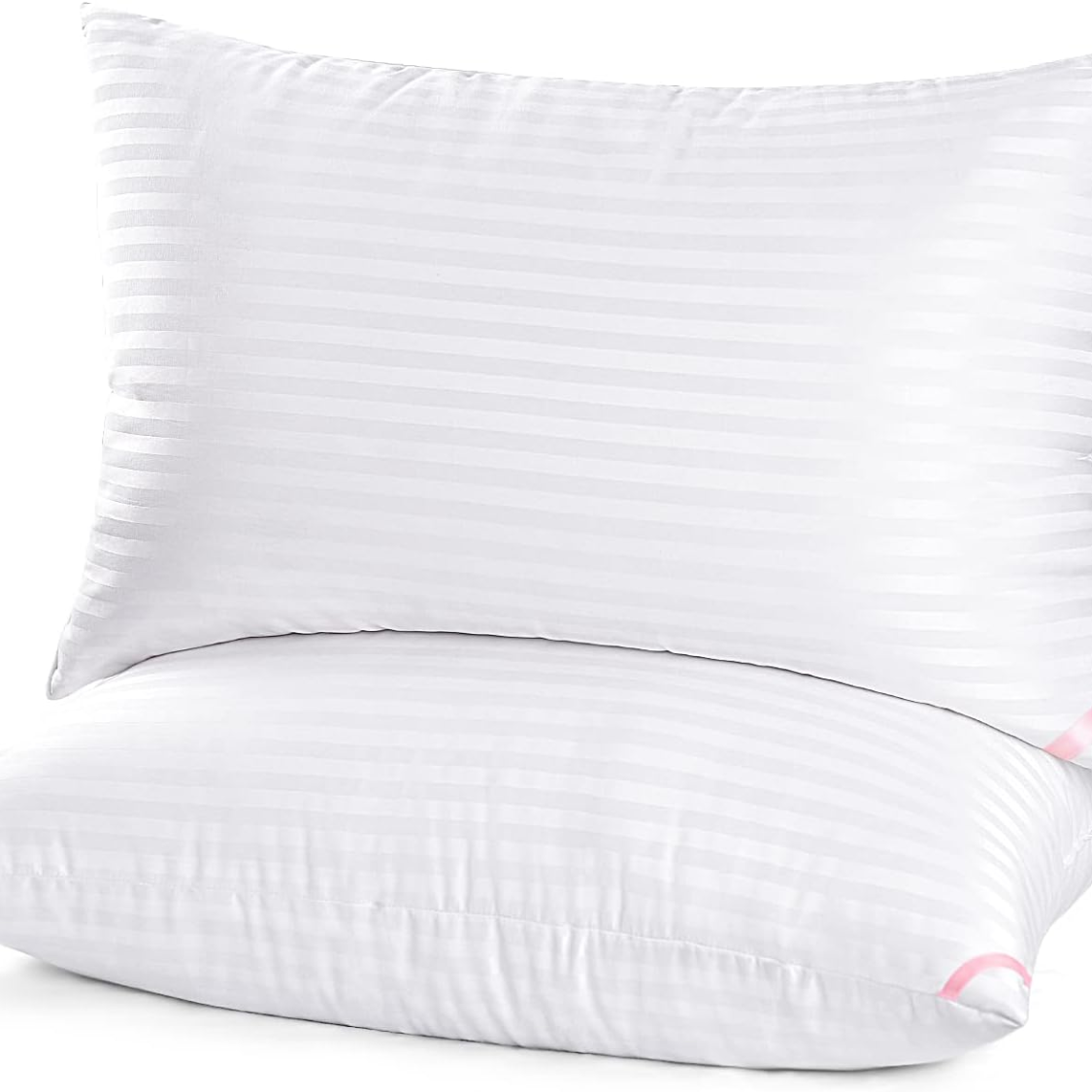 Queen Size Microfiber Bed Pillows 20 x 30 Inches - Soft & Supportive, 2 Pack