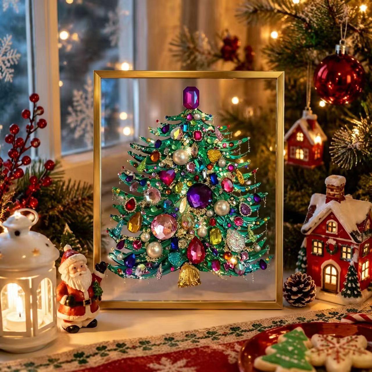 DIY Christmas Tree Jewelry Art Kit - Holiday Home Decor Craft Set