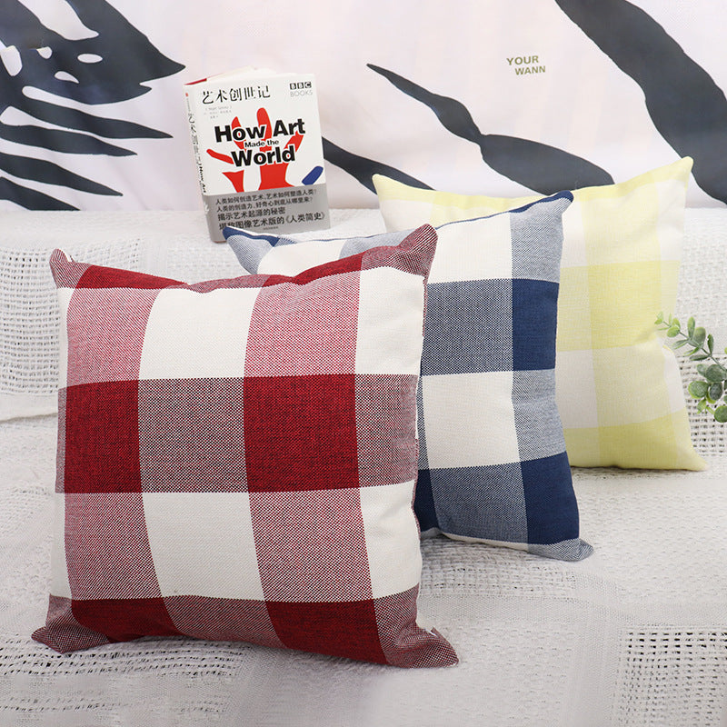 Plaid Pillow Cover for Sofa and Home Decor - Modern Cushion Case
