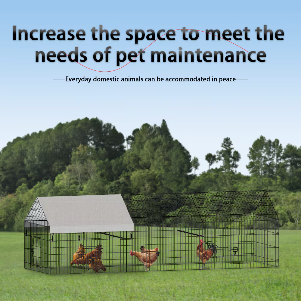 Outdoor Metal Chicken Coop for Poultry Farming - Pet House & Cage