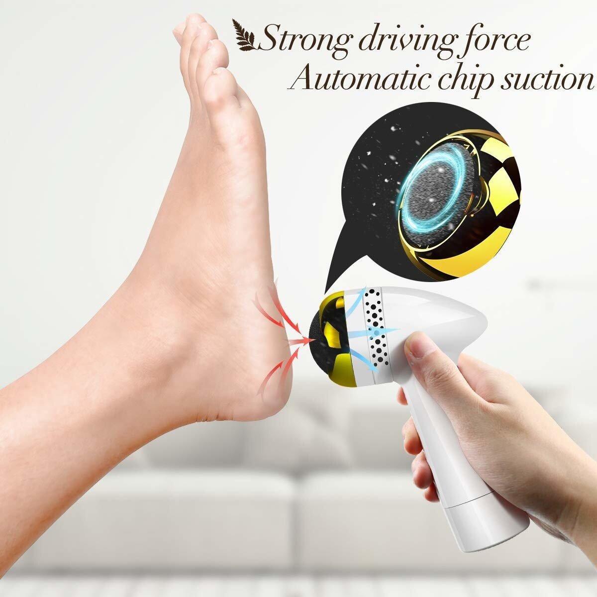 Electric Foot Polisher with Vacuum and Exfoliating Function - Callus Remover for Dead Skin, Pedicure, Home Foot Care