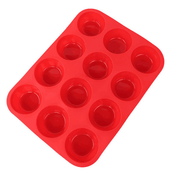 Silicone Egg Tart Mold 29.8x22.5cm Round Baking Cake Mold for DIY Pastry