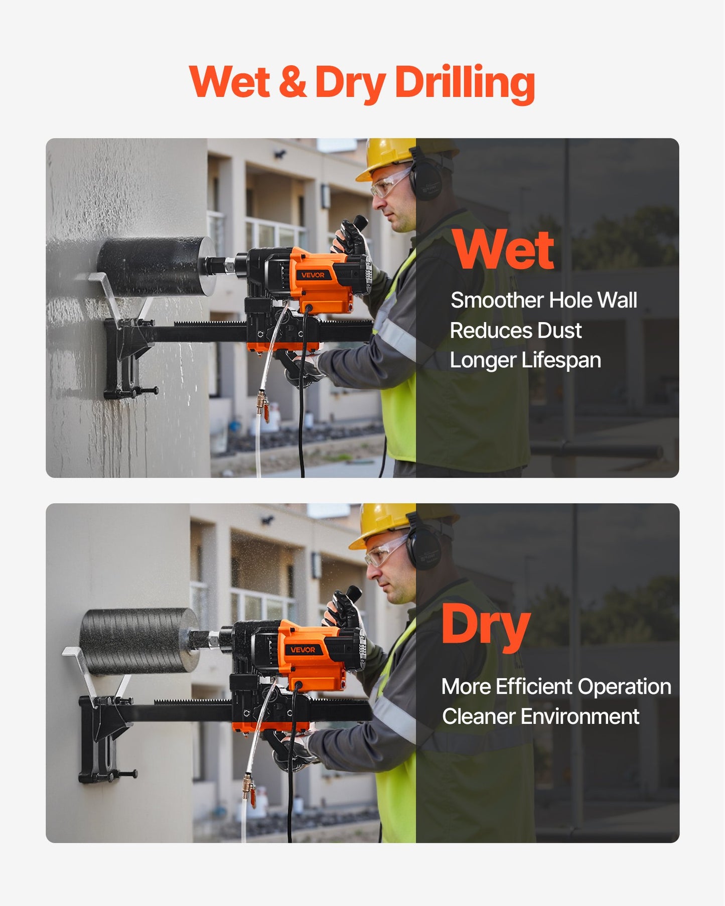 8-Inch 3000W Concrete Core Drill Machine with Stand - Heavy Duty Power Tool