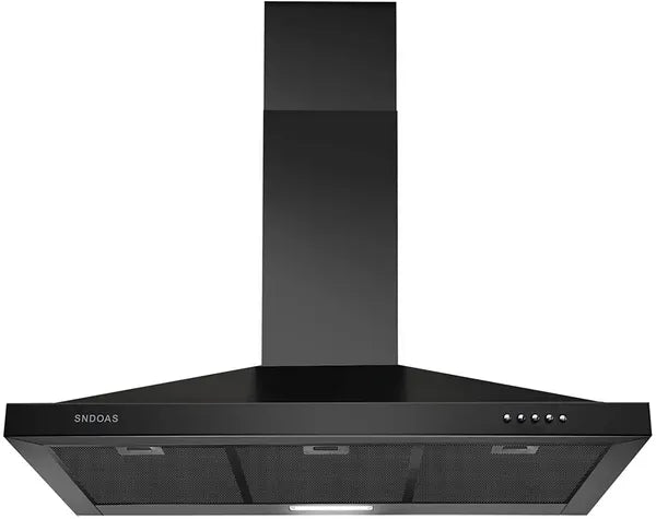 36-Inch Black Wall Mount Range Hood Stainless Steel Kitchen Vent Hood