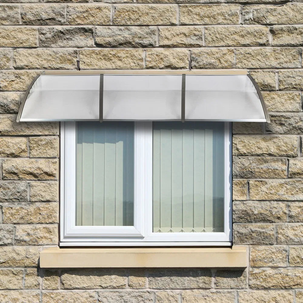 300 x 100 cm Door & Window Rain Cover Eaves Canopy - Transparent