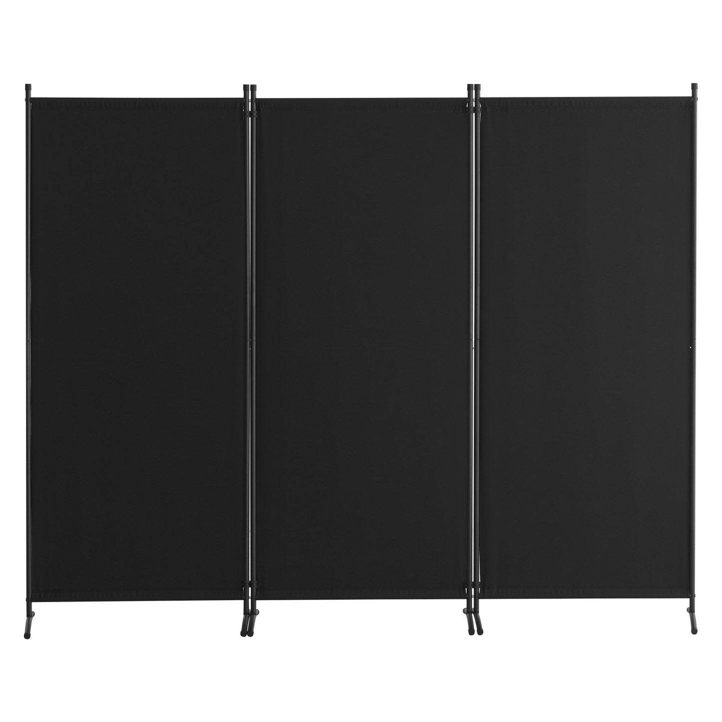 3-Panel Room Divider - 102x71 Inch Folding Privacy Screen - Black