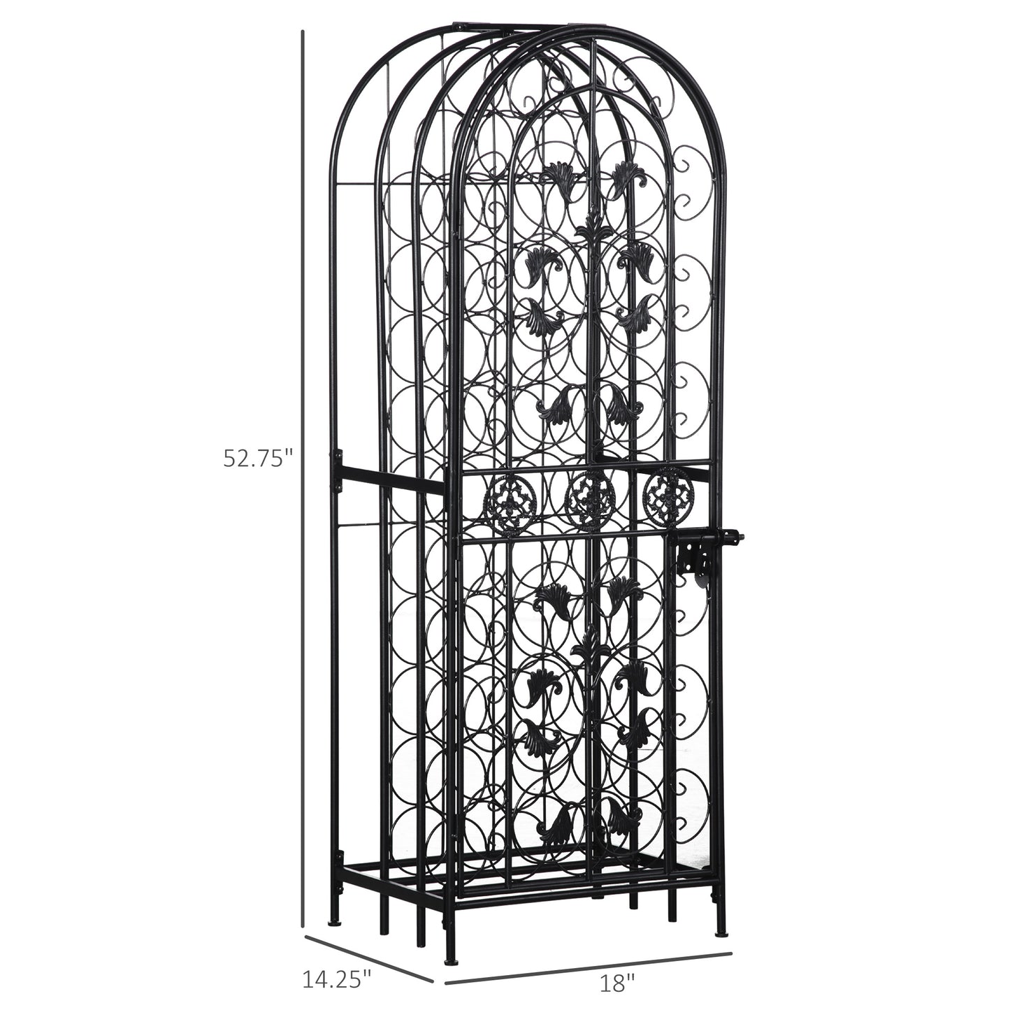 45-Bottle Portable Wrought Iron Wine Rack - Decorative Wine Organizer