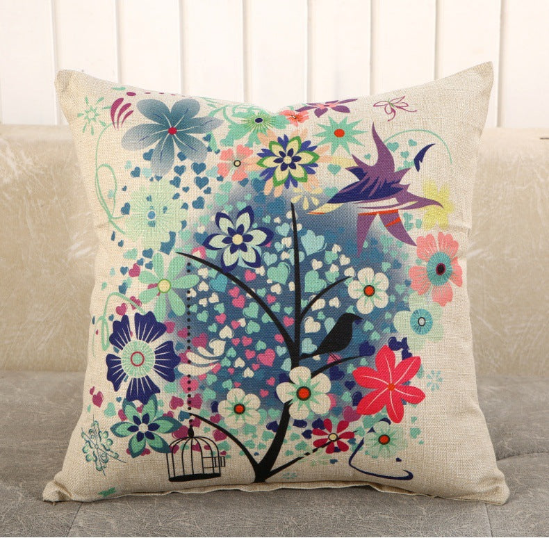 Decorative Cartoon Print Pillow Covers & Cushions for Sofa Bed Bedroom