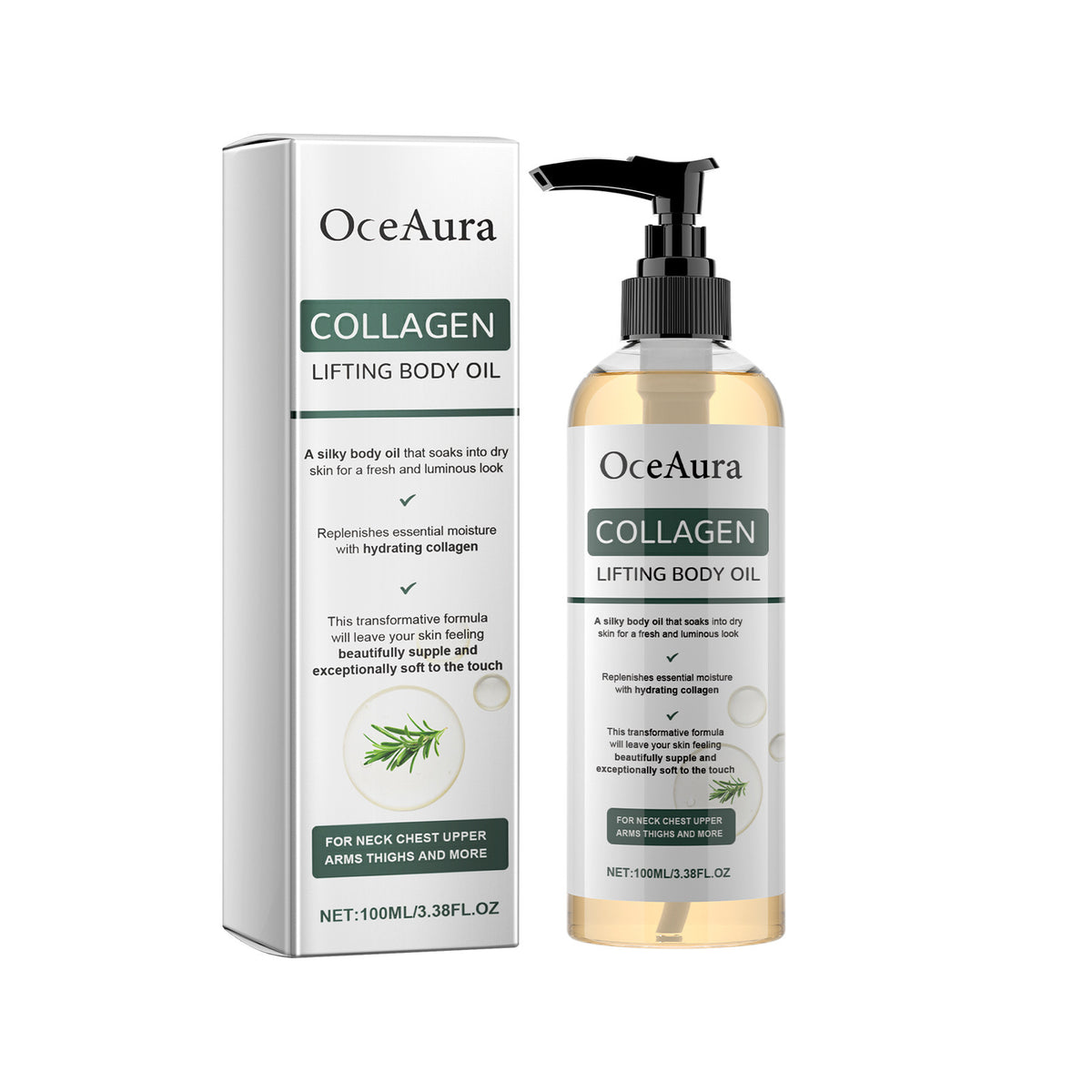 Collagen Body Oil for Firming & Hydration - 100ml Lightweight Nourishing Lotion