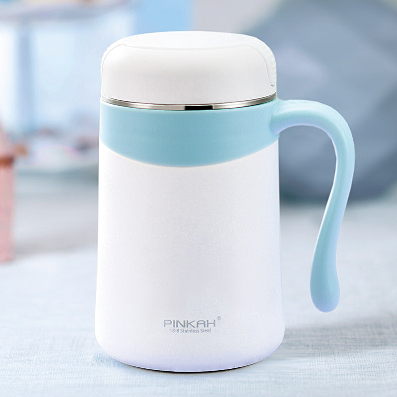 350ml Office Mug with Handle and Tea Drain, Insulated Drinkware