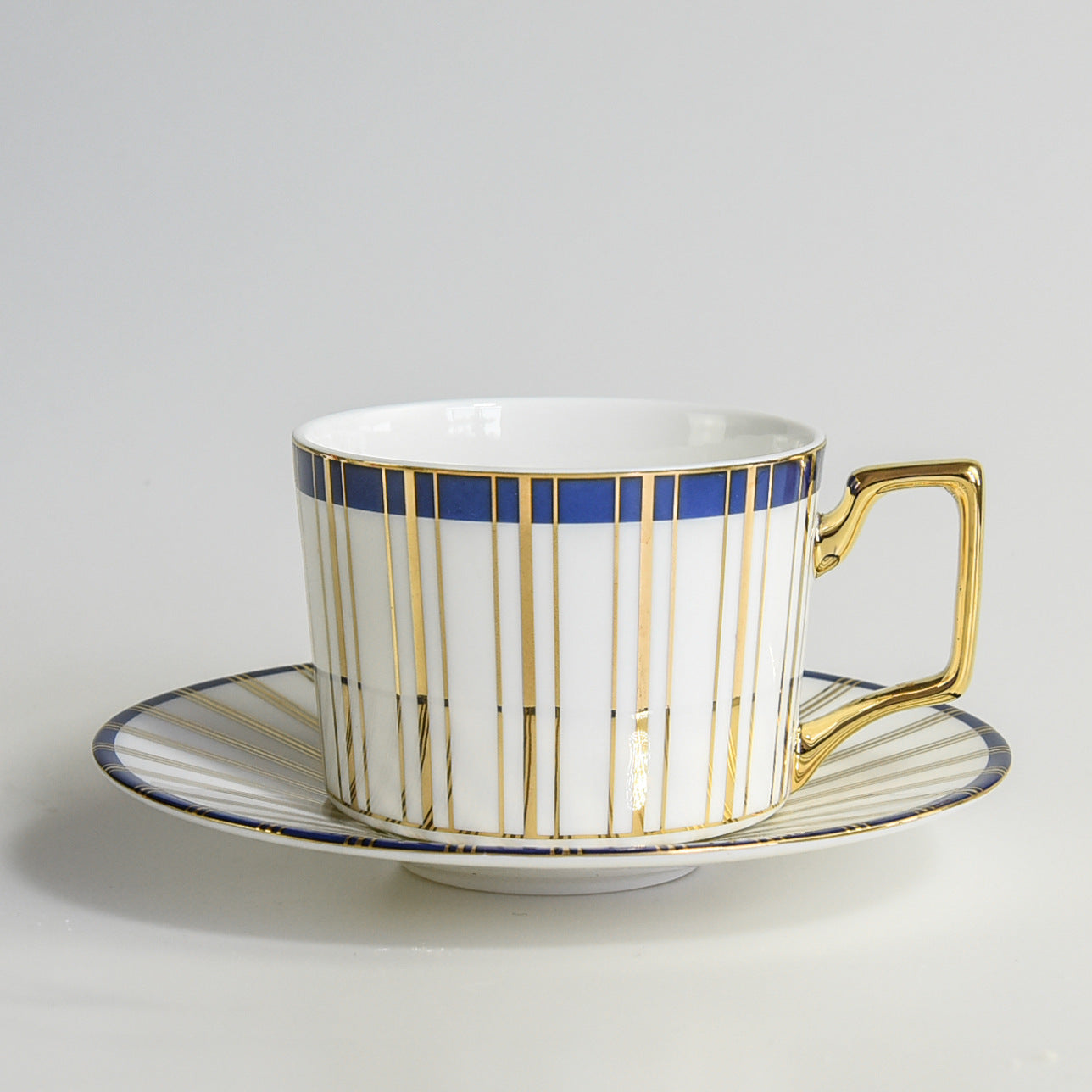 European Bone China Coffee Cup and Saucer Set - Multiple Styles & Capacity