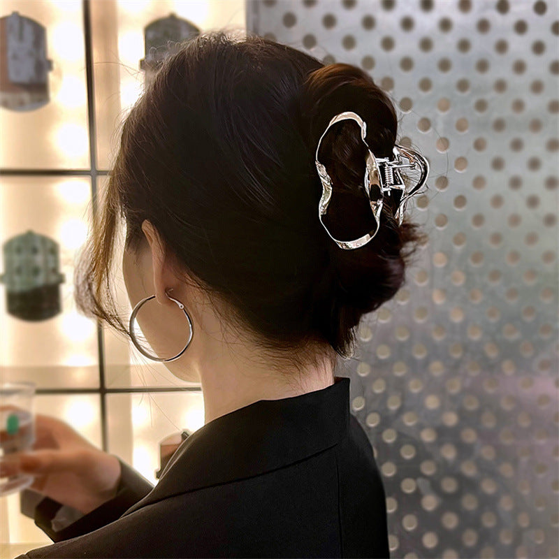 Geometric Hair Clip - High-End Line Grab Clip for Women, Gold & Silver