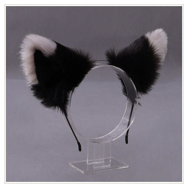 Handmade Japanese Cute Lolita Plush Fox Ears Hair Accessories - Unisex