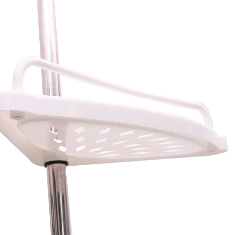 Telescoping Bathroom Storage Rack Punch Free Stainless Steel 3 Layers