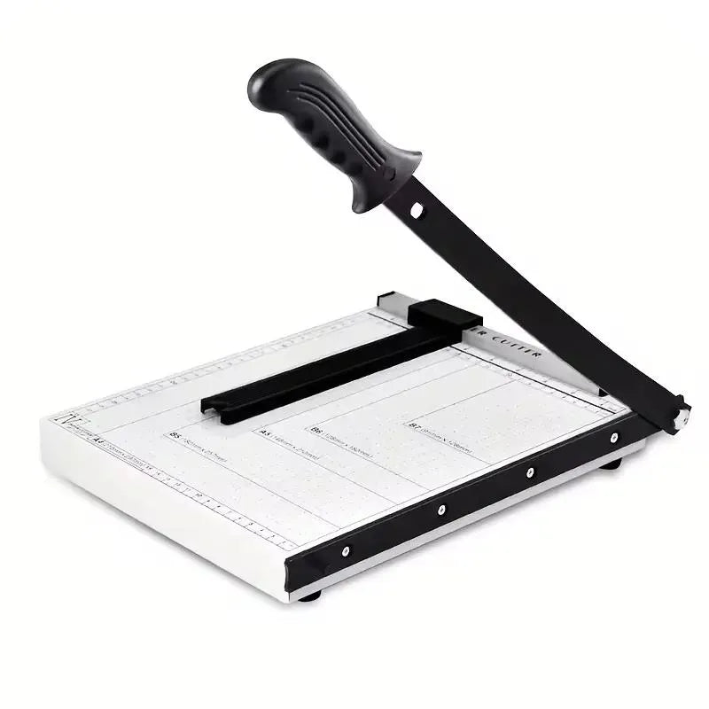 Heavy Duty Paper Cutter Trimmer with Safety Lock & Non-slip Base - Versatile Office & Craft Tool, Black