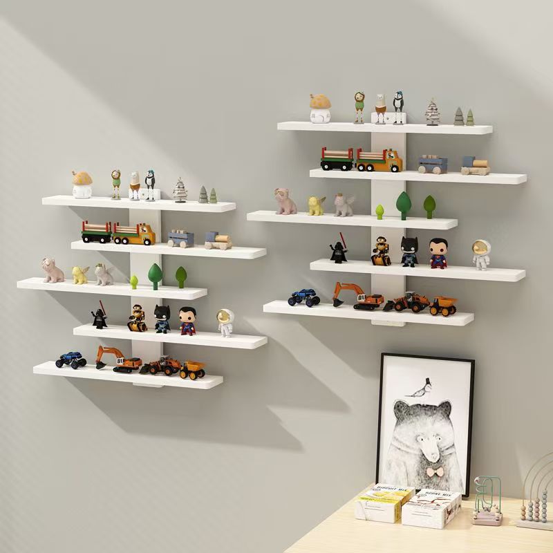 5-Tier Wall-Mounted Toy Doll Display Rack for Home Storage