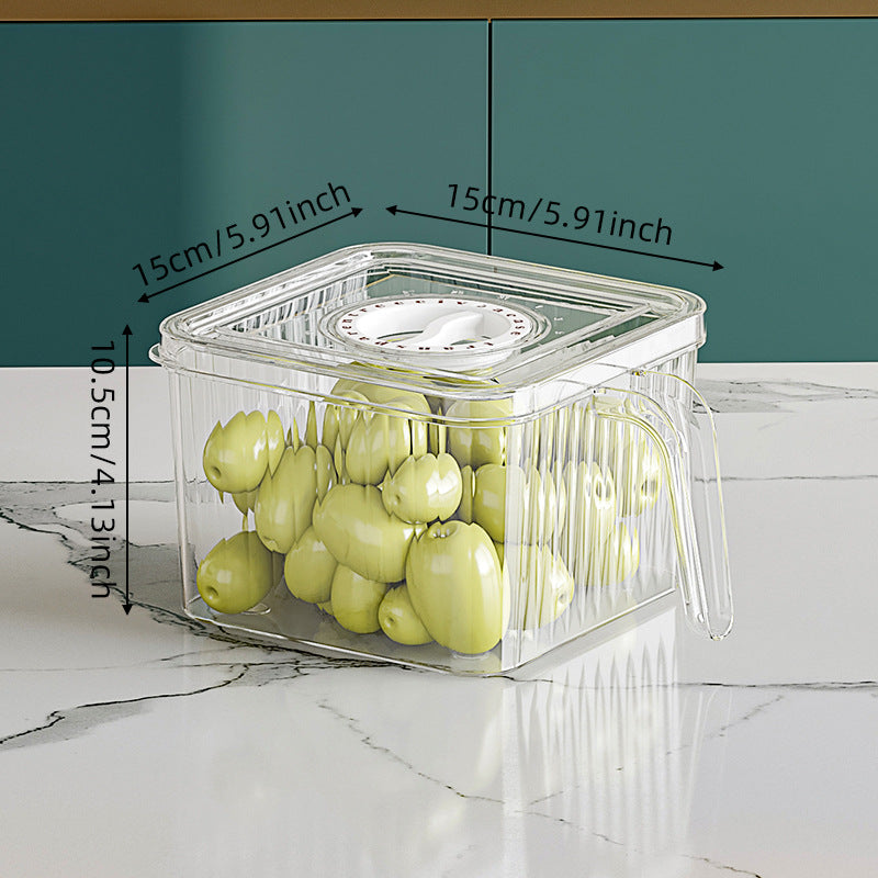 Food-Grade Transparent Drainable Refrigerator Storage Container Set