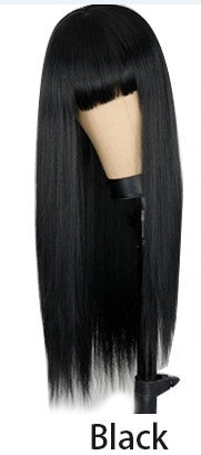 Long Straight Hair Wig with Bangs - 70cm