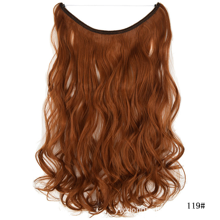 Seamless Hair Extension Wig Set for Women - High-Temperature Fiber, Multiple Colors