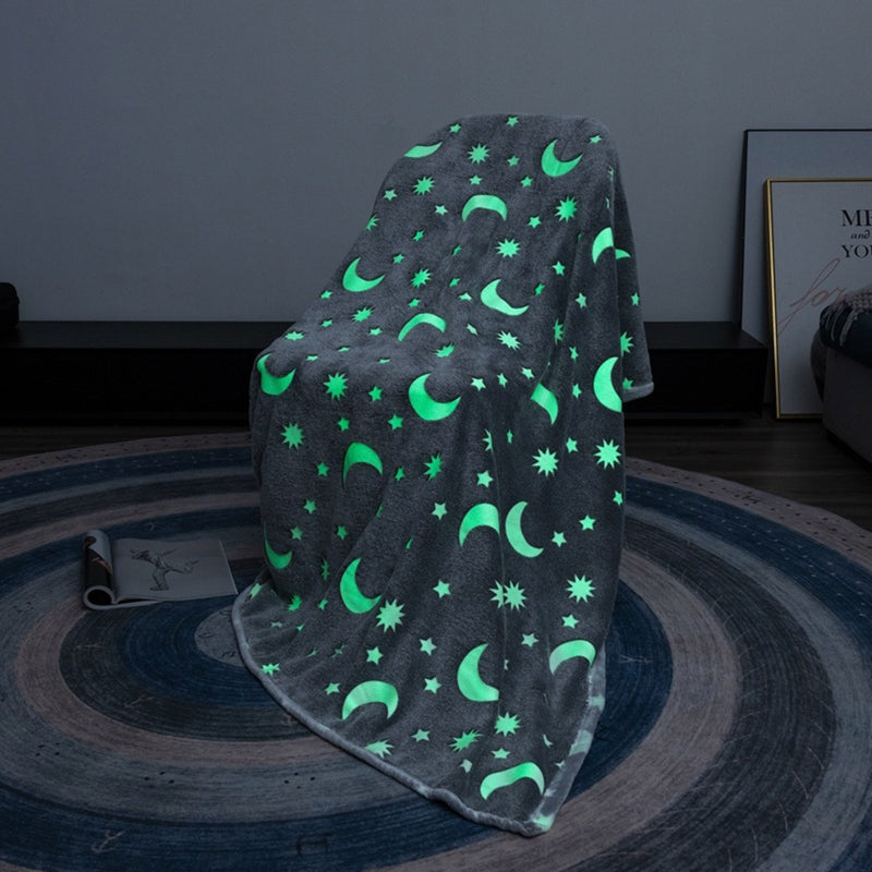 Double Sided Flannel Glow-in-the-Dark Blanket Fluorescent Bedding Set - Multiple Colors
