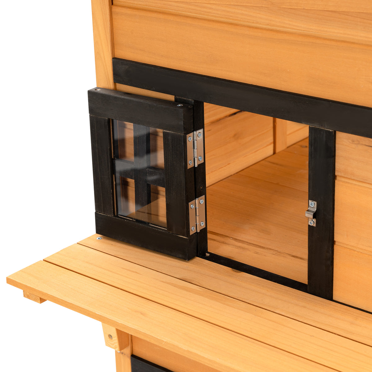 Outdoor Cat House 3-Tier Shelter with 5 Escape Doors Weatherproof Yellow Black