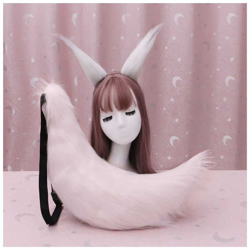 Cute Plush Fox Ear Headband with Tail for Parties and Photos - Multiple Colors