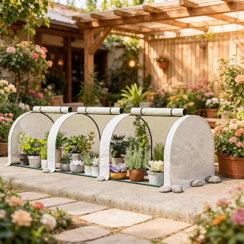 Portable Greenhouse for Outdoor Garden - Walk-In Plant Shelter with Zippered Doors