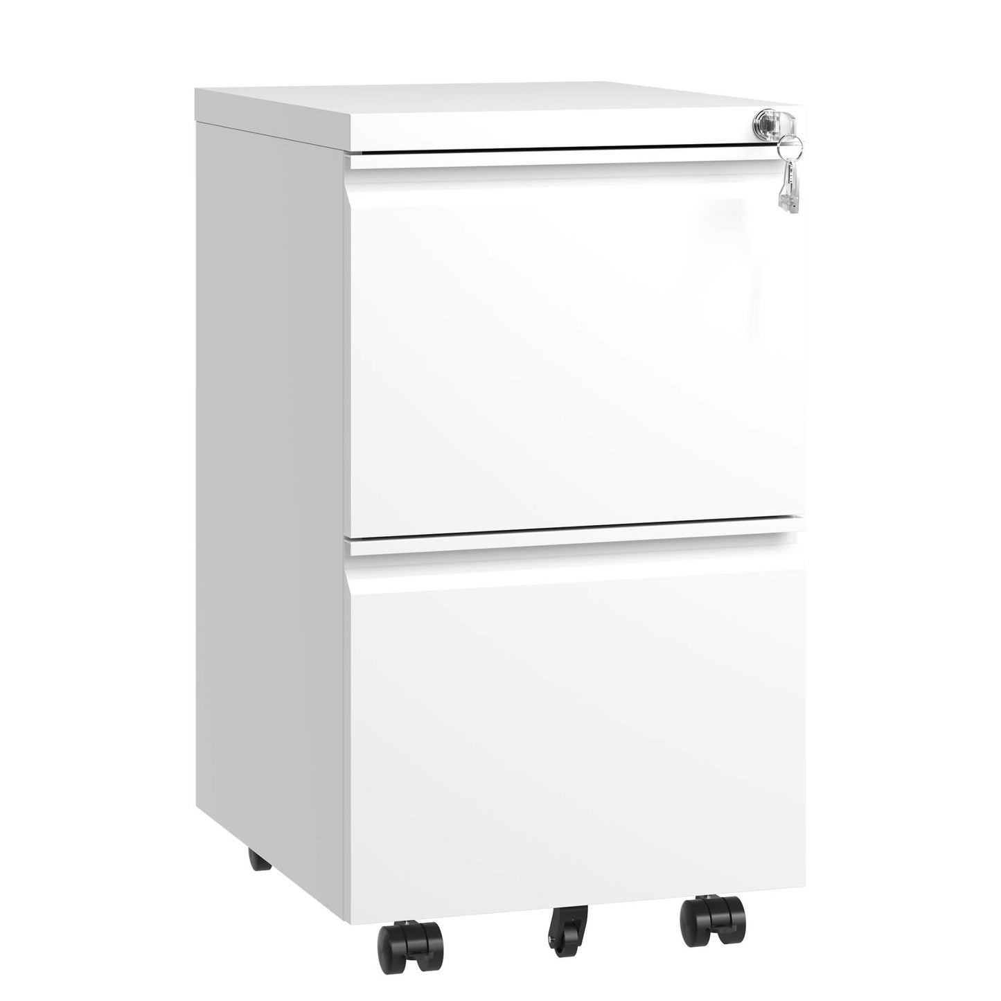 2 Drawer Metal Mobile File Cabinet, Rolling Cabinet With Lock For