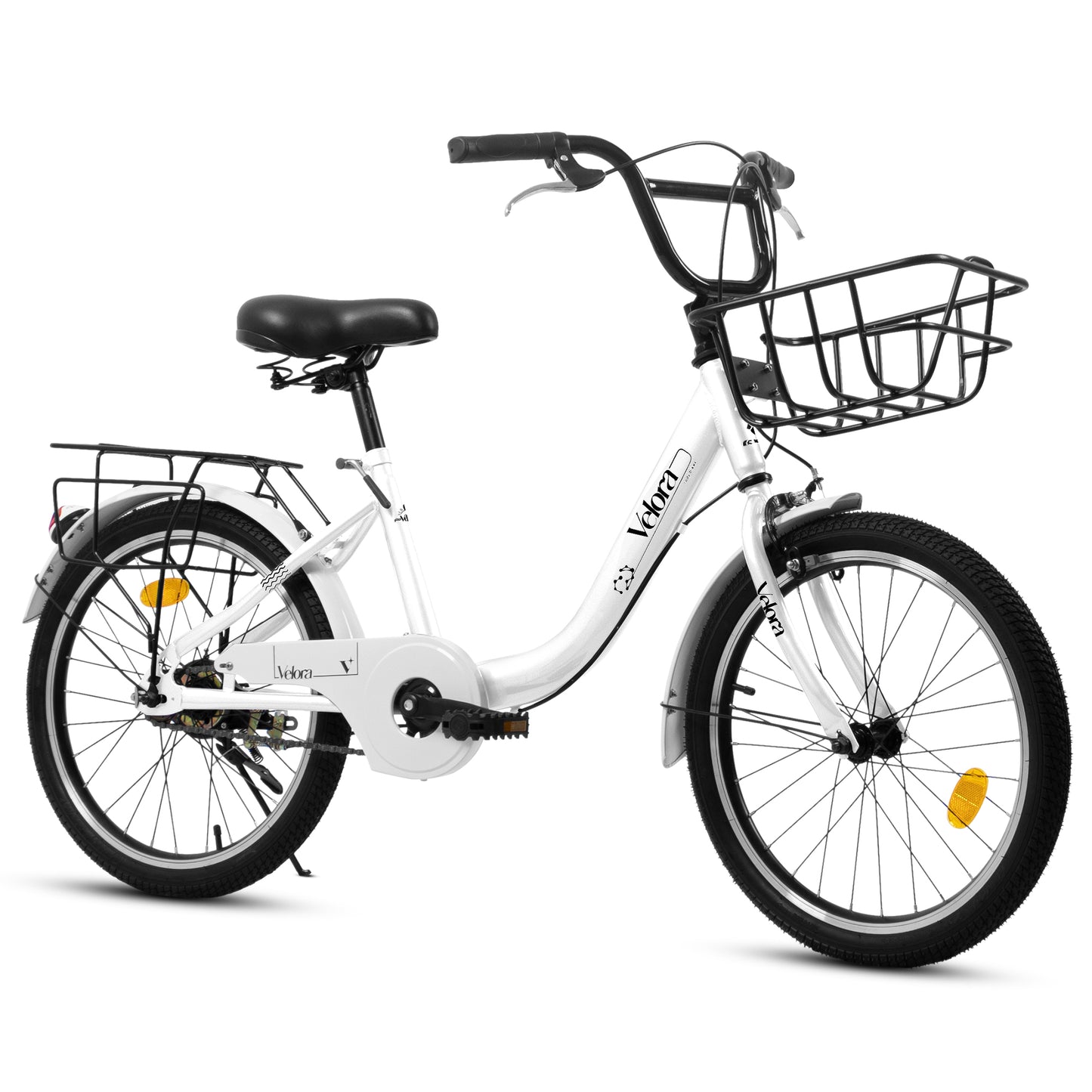 20 Inch Kids Bike for Boys & Girls - White, Lightweight Steel Frame