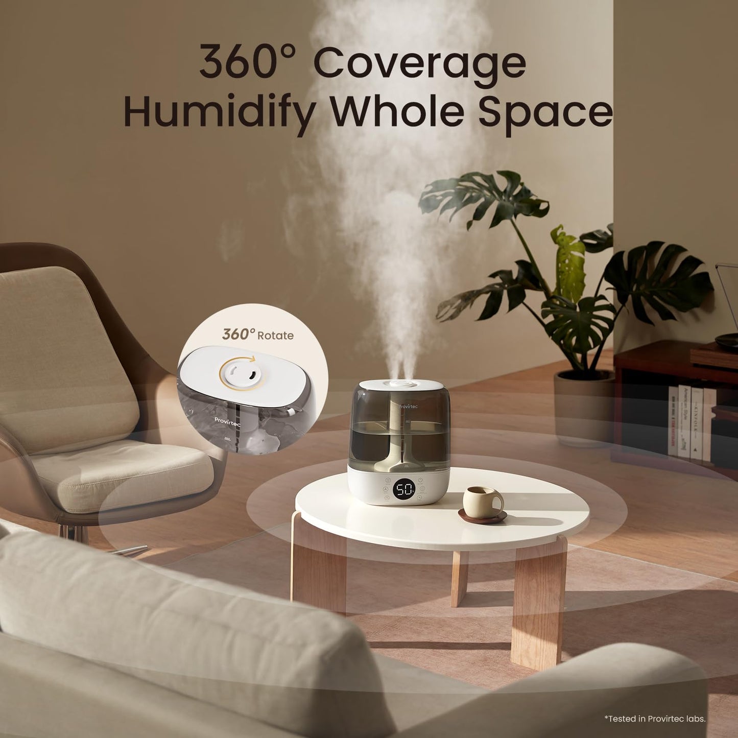 Large Room 6L Self-Cleaning Ultrasonic Humidifier with Warm & Cool Mist, No-Leak Design, Remote Control