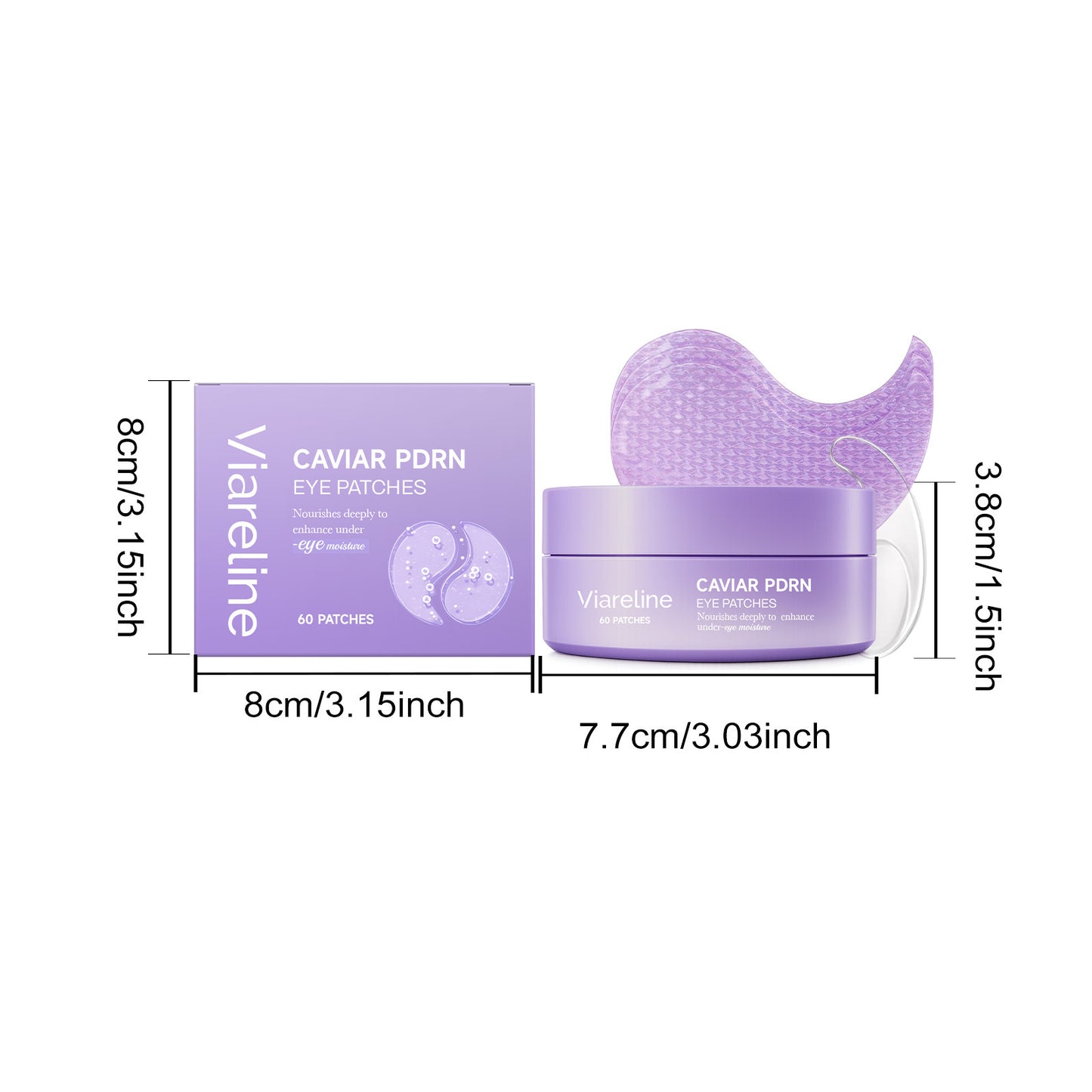 Nourishing Eye Patches with Caviar Extract for Skin Hydration & Brightening