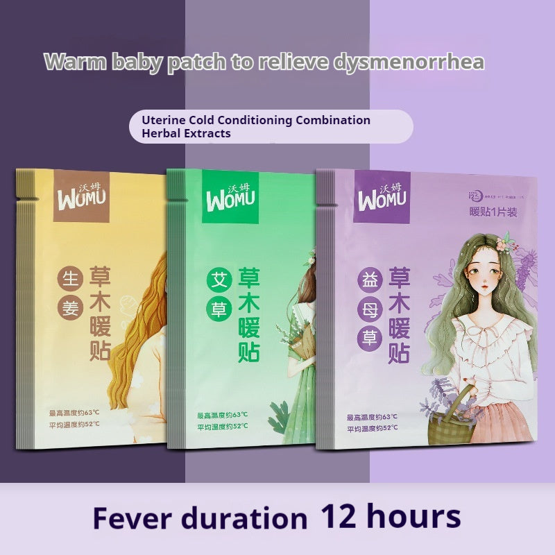 Self-Heating Uterus Warming Plaster for Menstrual Relief - Ginger, Wormwood, Motherwort, Sea Salt Options