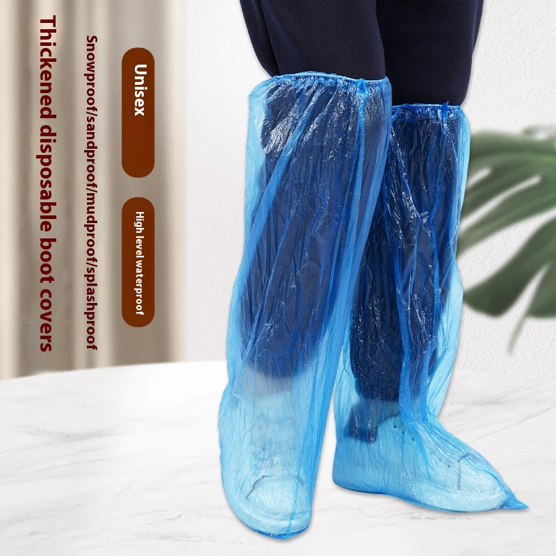 Disposable Waterproof Anti-Slip Transparent Plastic Boot Covers - 100PCS
