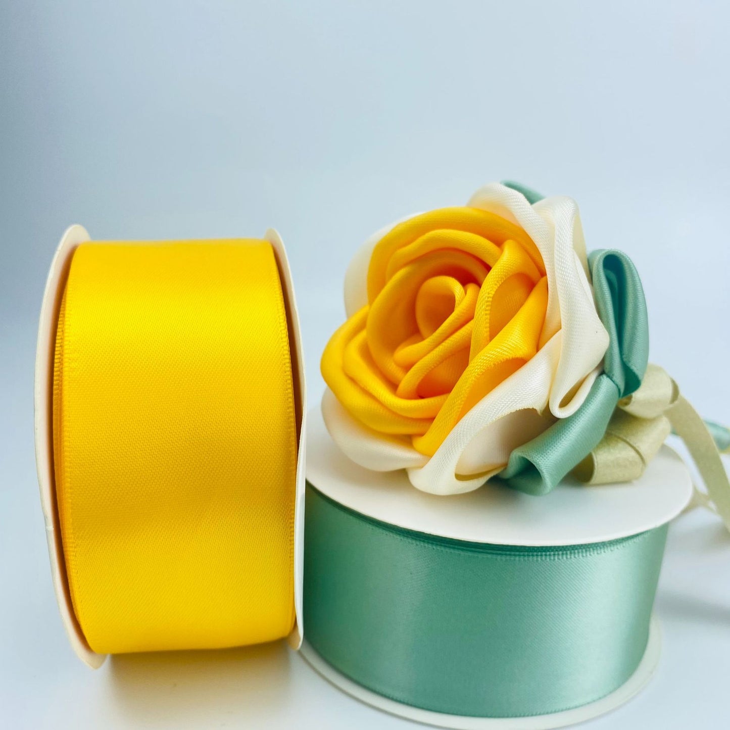 Double-Sided Bright Thickened Polyester Ribbon for Gift Bouquets - 25 Yards