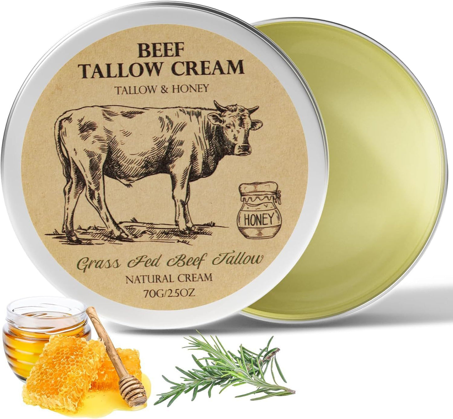 Honey Cow Fat Moisturizing Skin Cream for All Skin Types – 70g
