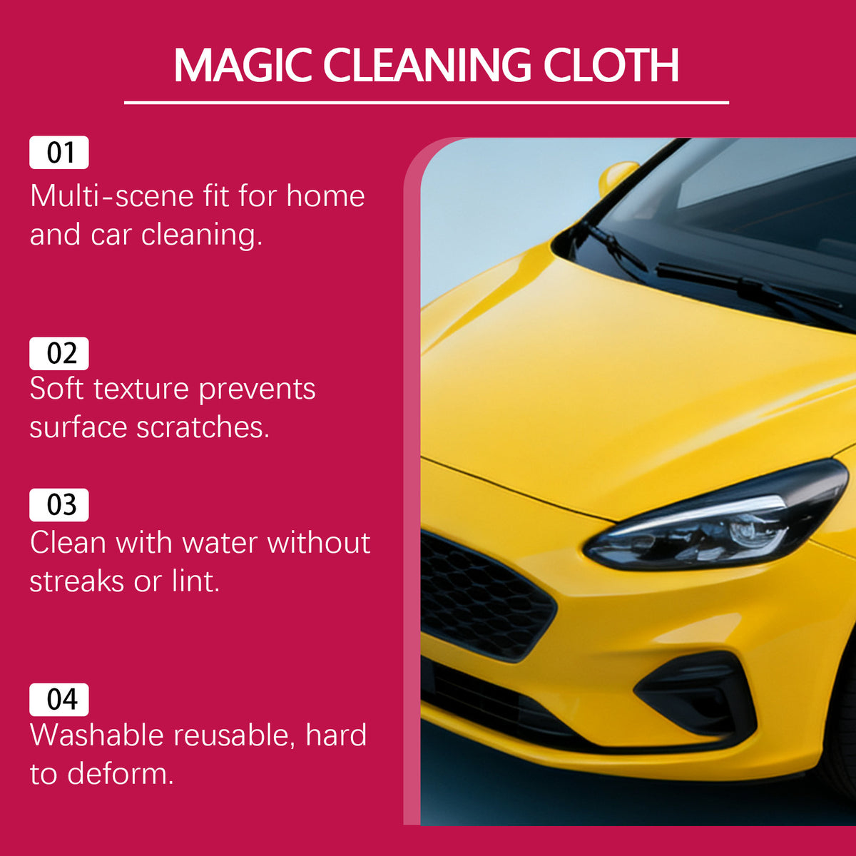 Magic Cloth No-Water Car Dust-Removal Wiping Towel 6 Pack
