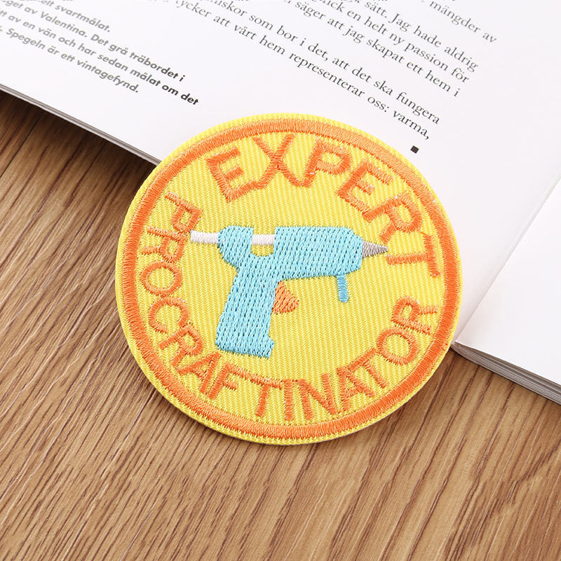 Embroidery Badge Round Cloth Sticker Set for DIY Crafts - 6.5cm