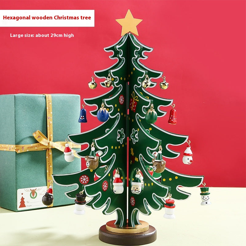 Mini 3D Wooden Christmas Tree Decorations - DIY Holiday Home Decor