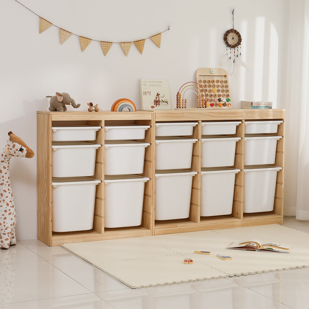 Large Capacity Wooden Toy Storage Cabinet for Kids & Office