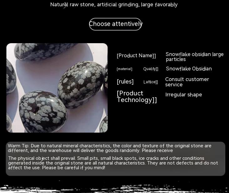 Natural Snowflake Obsidian Fish Tank Gravel - 2-3cm Crystal Decorative Stones 500g