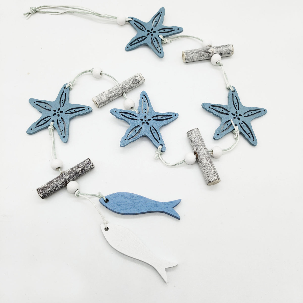 Mediterranean Wooden Pendant Decor - Starfish, Scallop & Round Shell Styles
