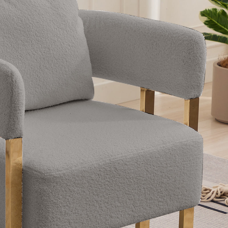Modern Decorative Chair with Gold Metal Legs - Grey
