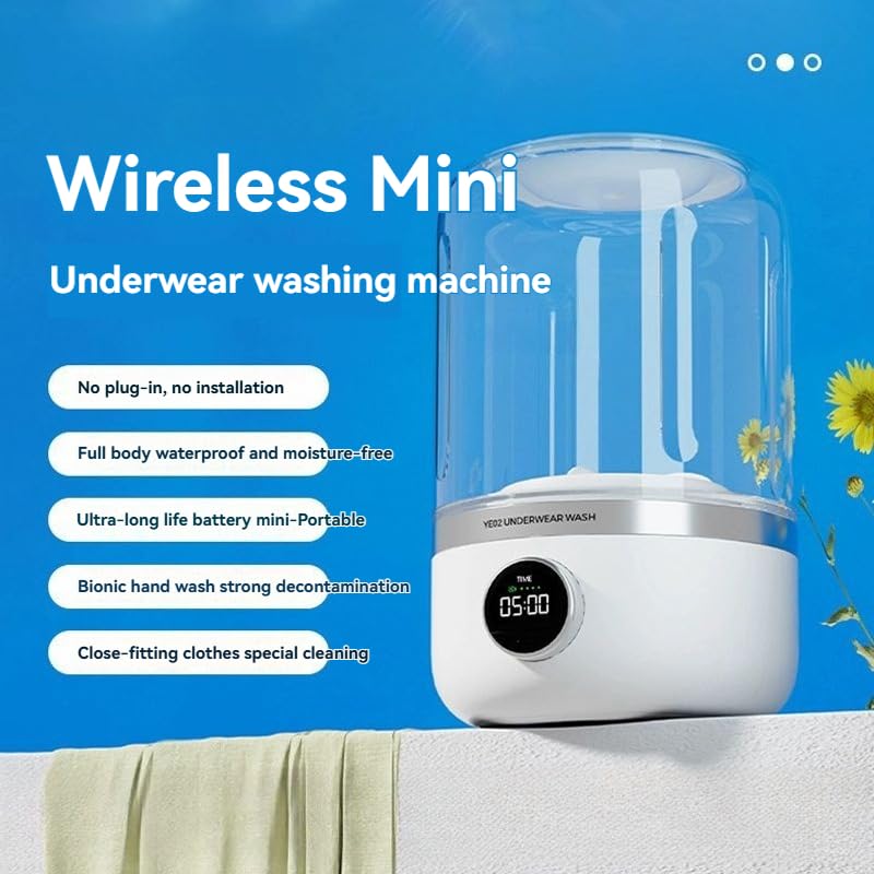Portable Travel Washing Machine 1.2L Compact & Quiet for Dorms & Trips