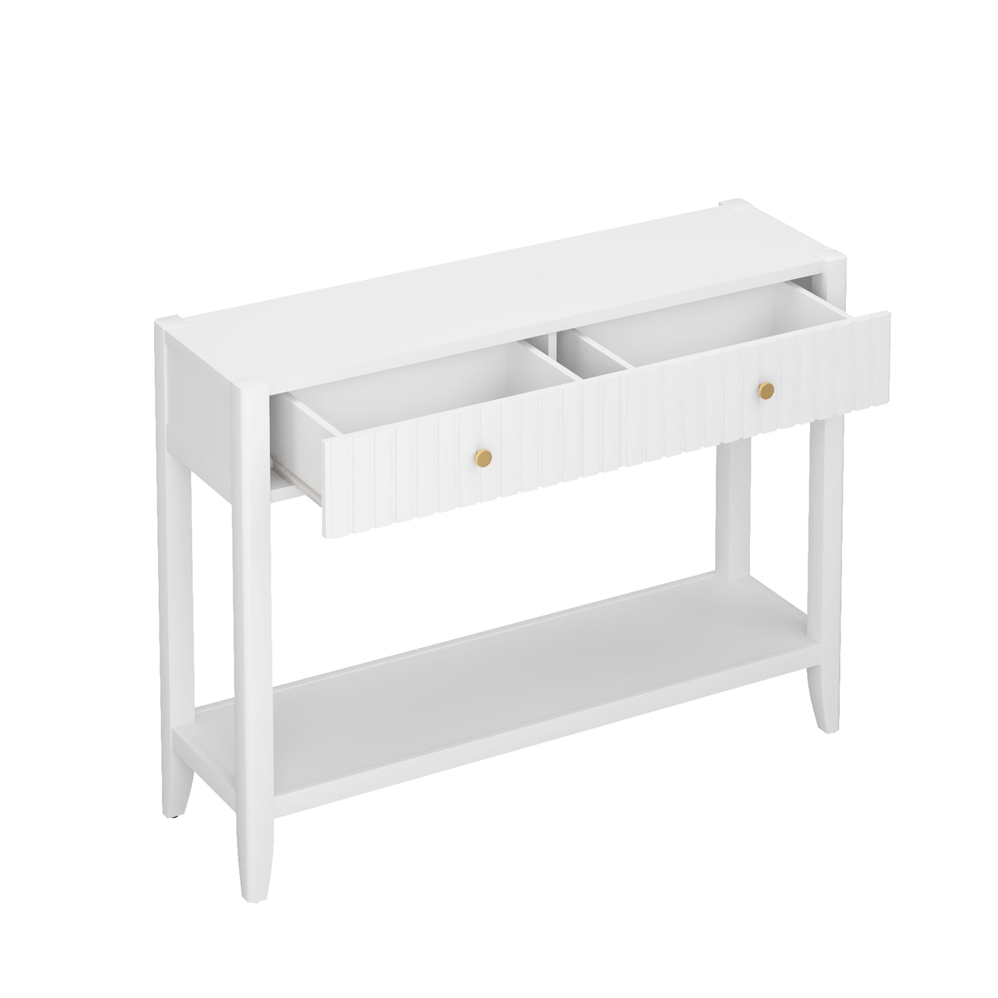 29.5" Tall Console Table with Drawers - White Accent Table